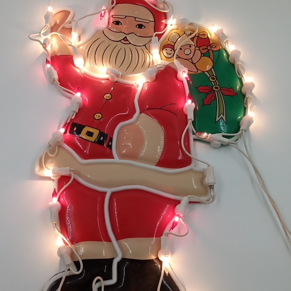 Santa Holiday Light Up Decor - Red, Green, Black